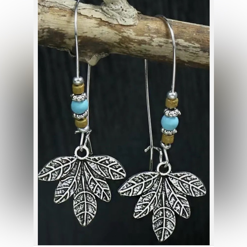 5 for $25 Teal Leaves Drops
